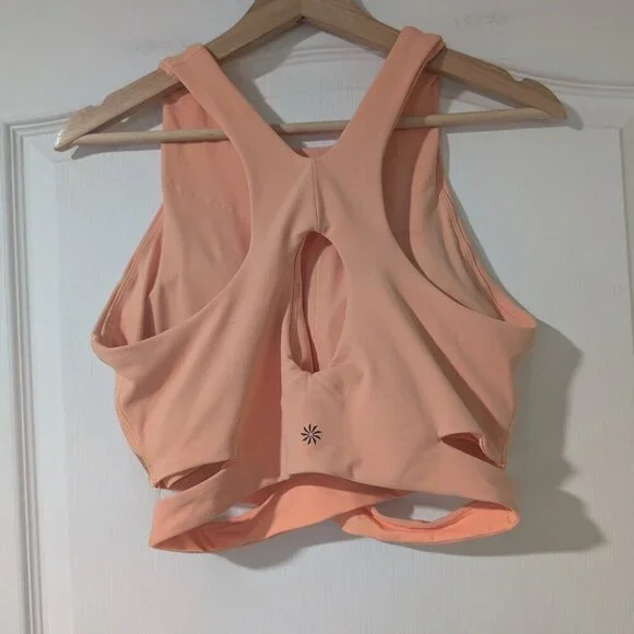 Athleta | Conscious Crop Cut Out Bra In Bright Peach (D-DD cup) - Picture 4 of 12